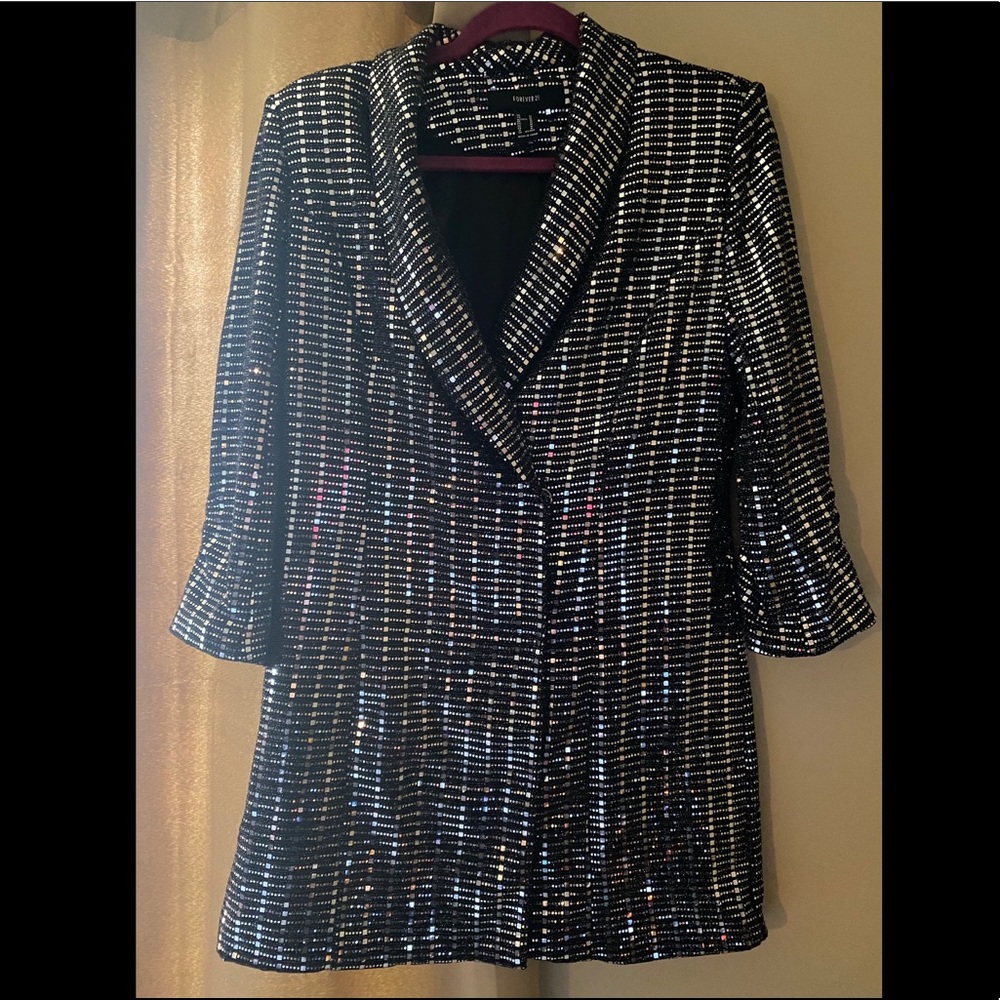 Sequenced Black and Silver Blazer